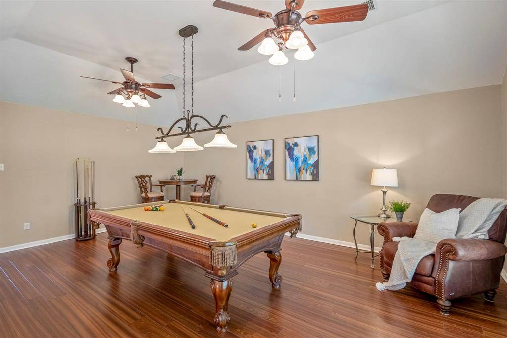 Game room at the top of the stairs