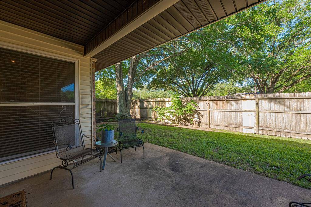 Backyard with covered Patio.
