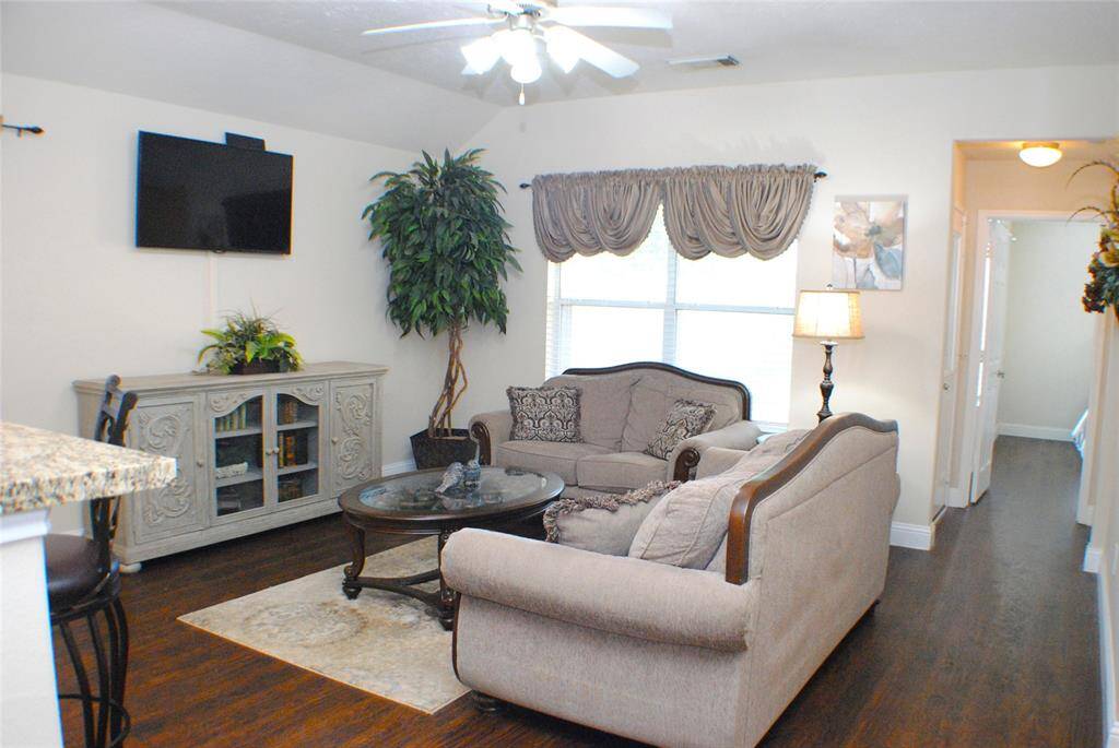Family room viewed from the entry hall