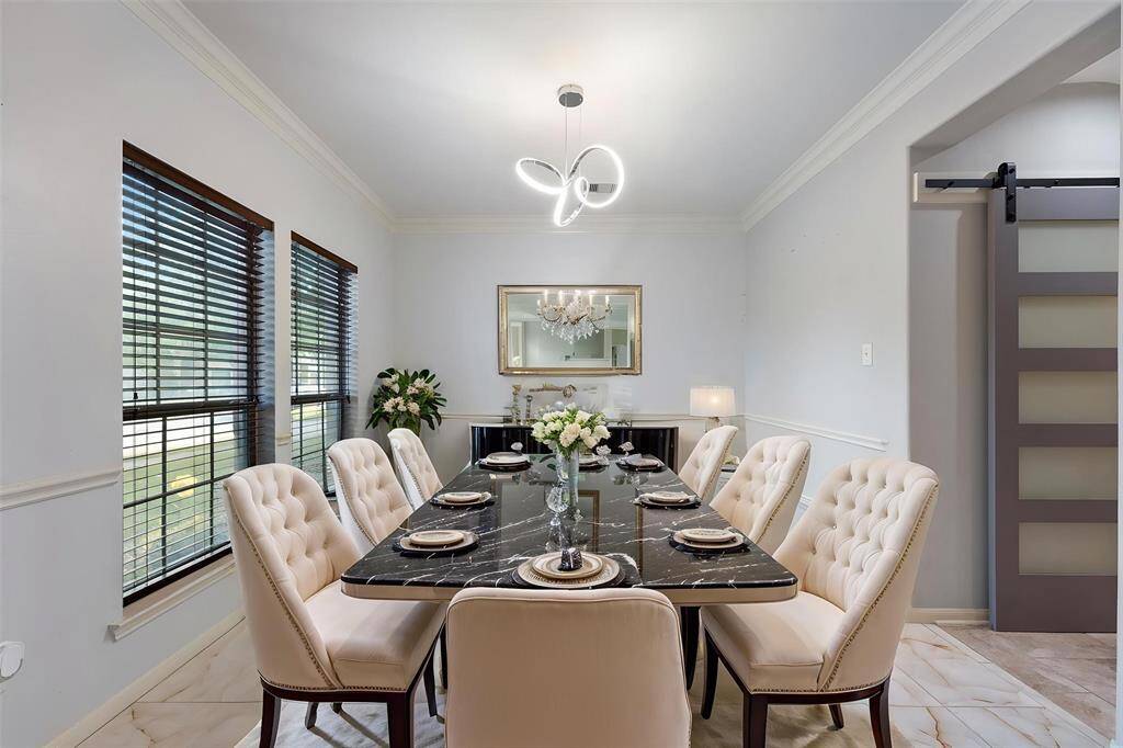 Dining room is virtually staged