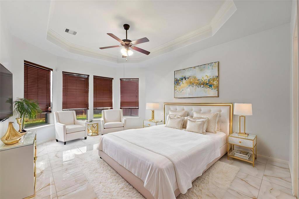 Bedroom is virtually staged.