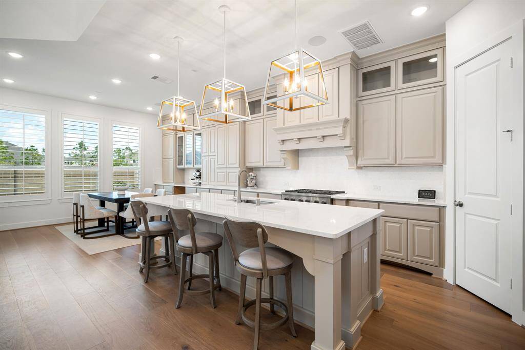 Check out the custom cabinetry that's been extended- storage everywhere.