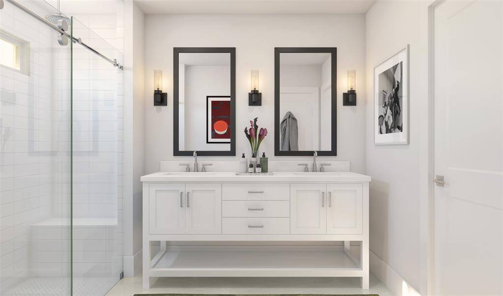 Serene primary bathroom (*Artist rendering used for illustration purposes only.)