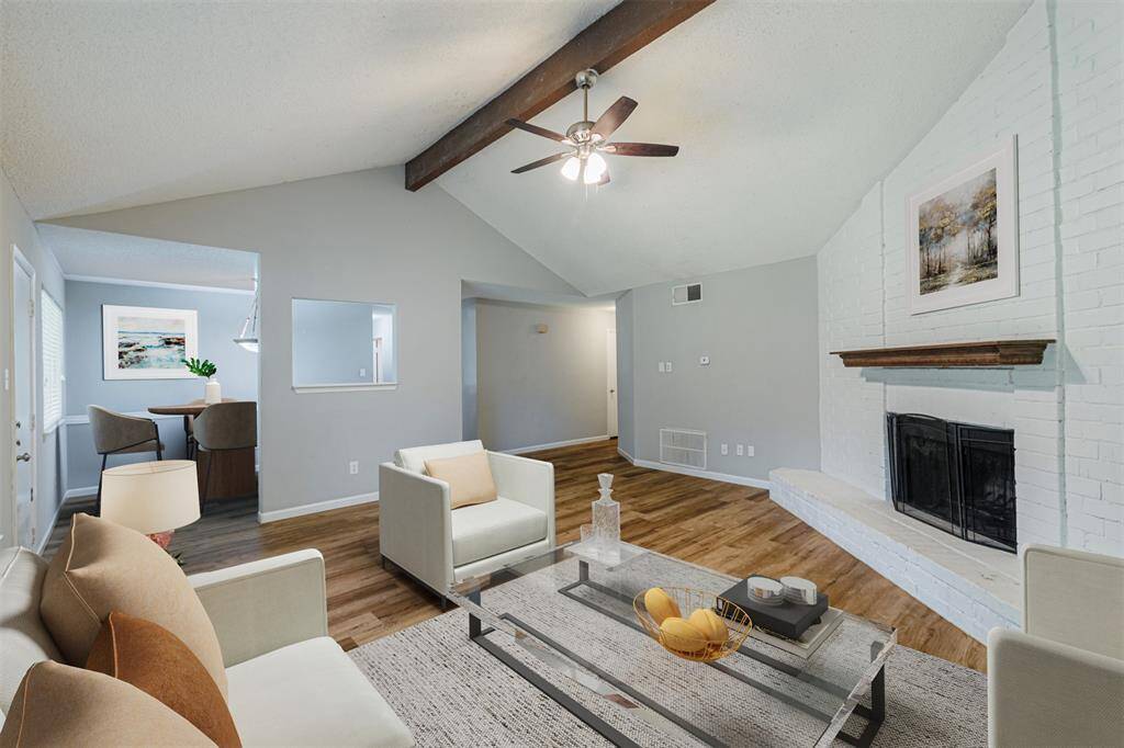family room opens up to dining area
