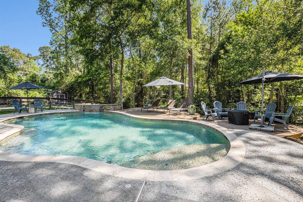 This phenomenal backyard also has a storage shed!