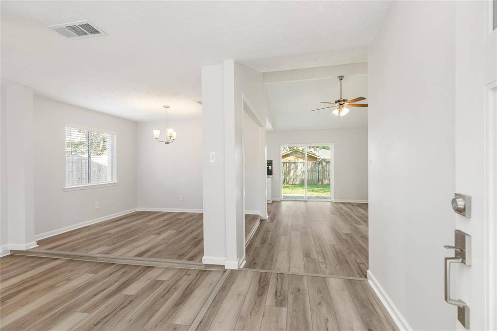 The complete remodel includes flooring, paint, doors, and more!