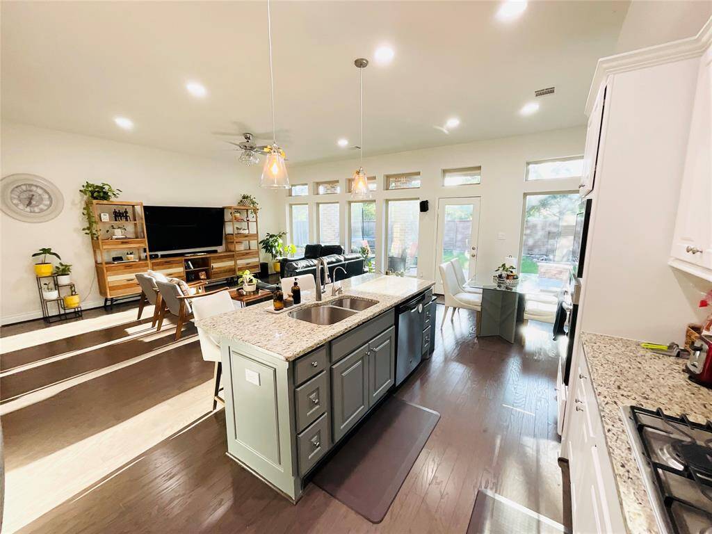 Kitchen overlooking the Living Room.