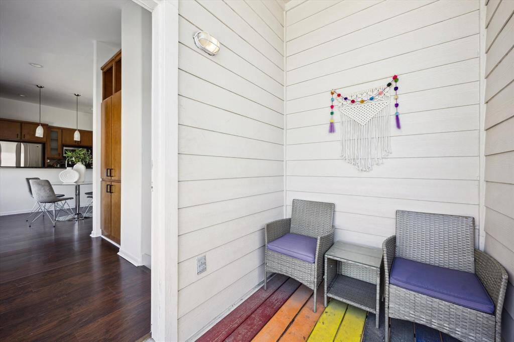 Enjoy peaceful mornings with your coffee on the private covered balcony, your own quiet escape to start the day.