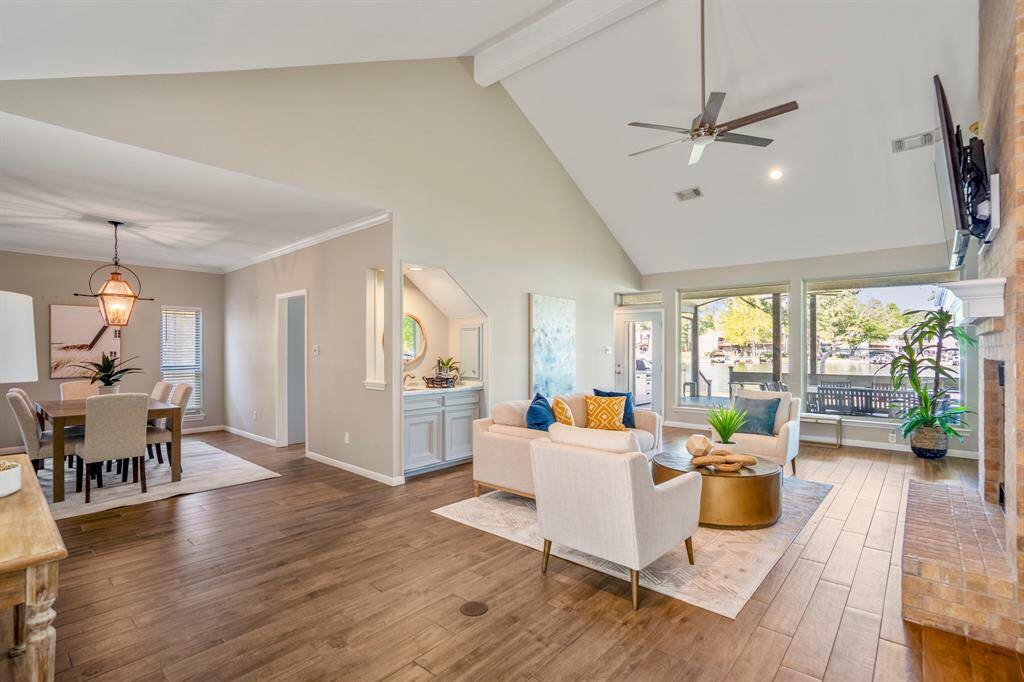 The ideal open floorplan offers an area for formal dining and a living room for a relaxed lifestyle.
