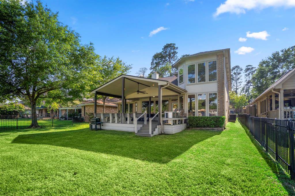 A view of the back of the home, as you can see the outdoor patio area offers plenty of space to entertain.