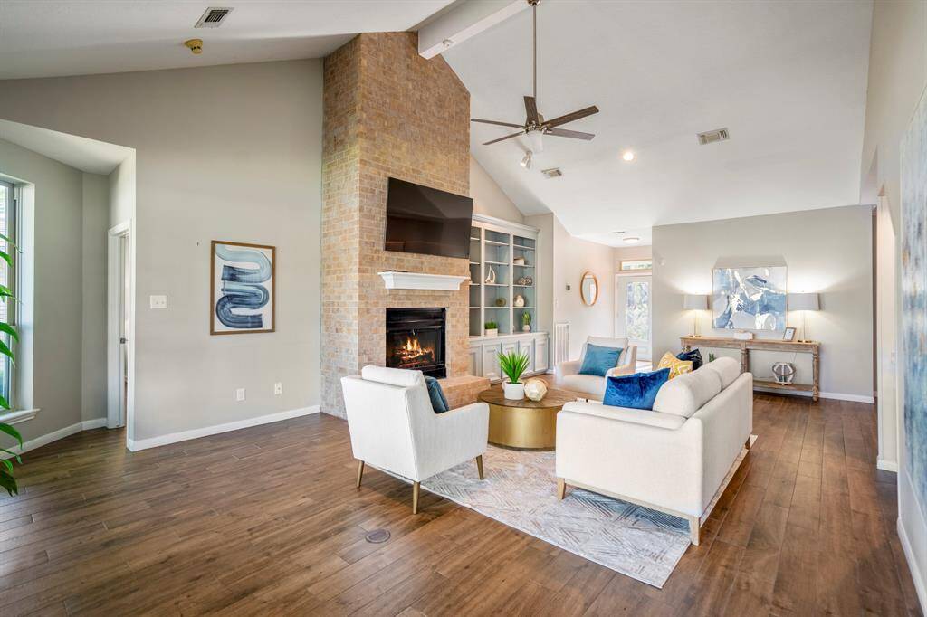 Enjoy this home weekends or full time, with brick fireplace offering a cozy space for those warmer evenings.