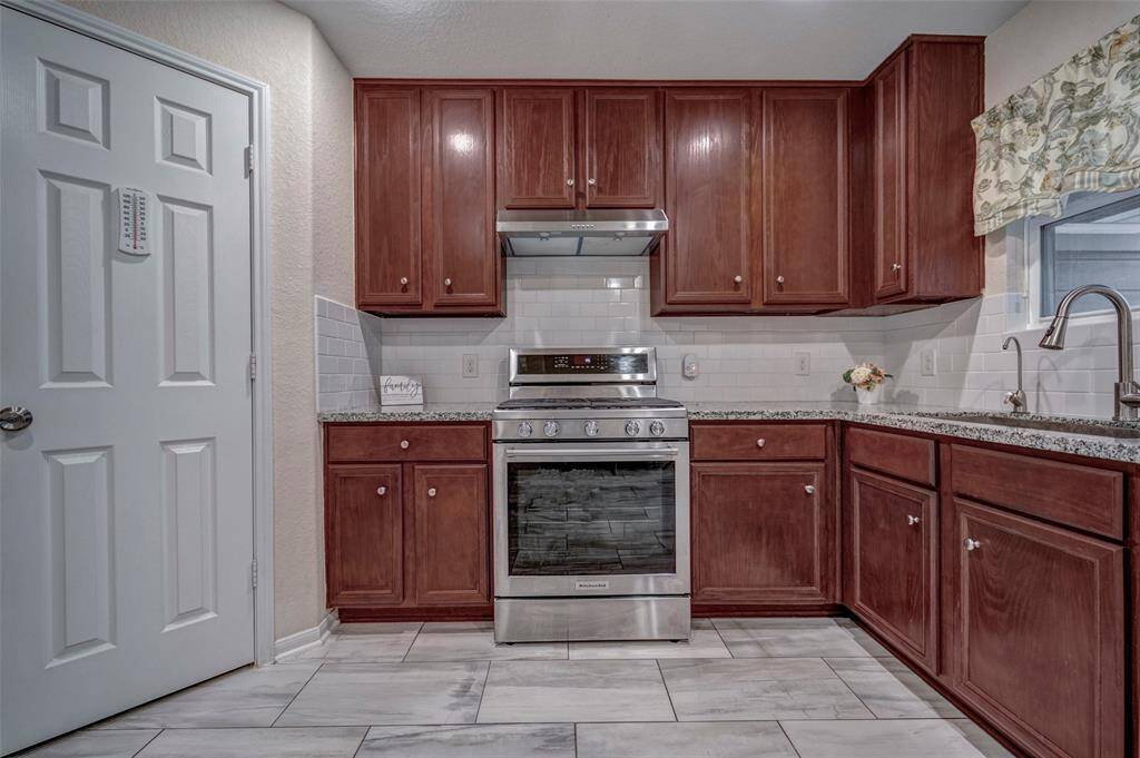 Modern stainless steel appliances.