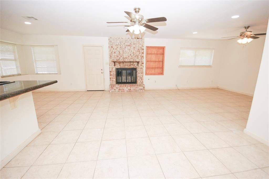 VIEW FROM ENTRY, WOOD BURNING FIREPLACE