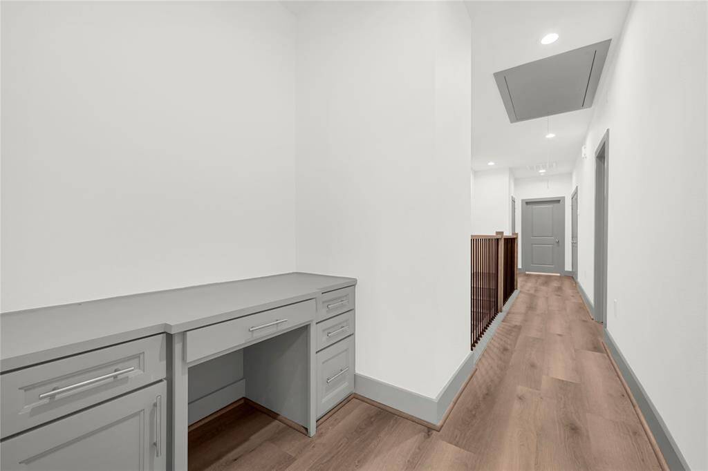 Upstairs hallway with built in desk area