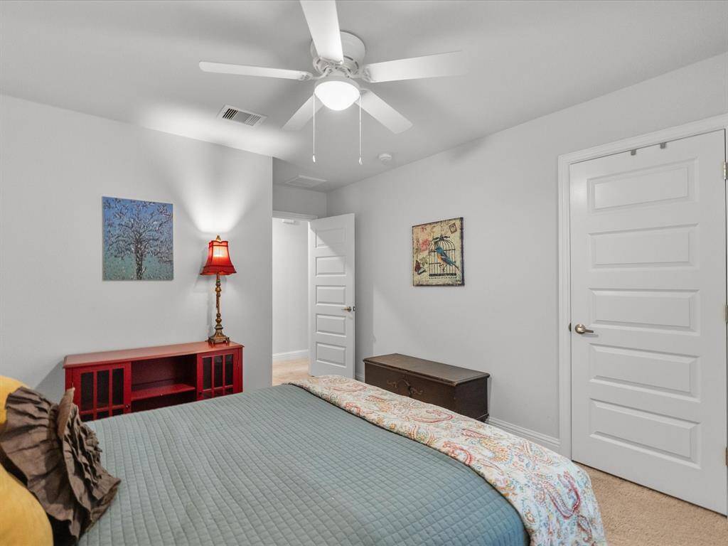 second bedroom is flexible, offering room for a variety of uses.