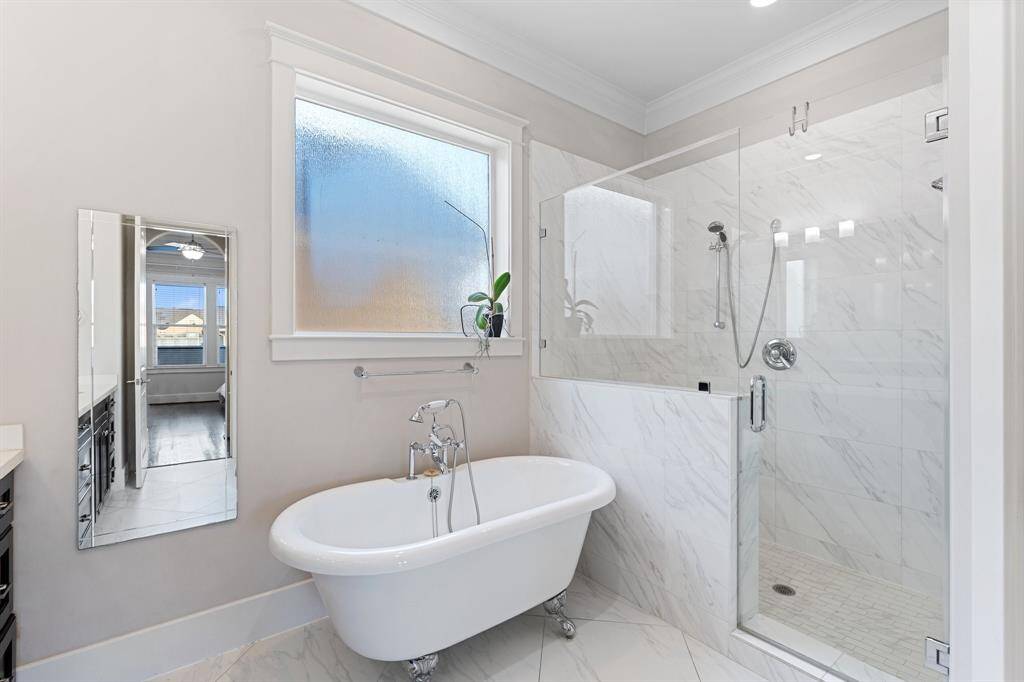 The tub is perfect for a relaxing soak.