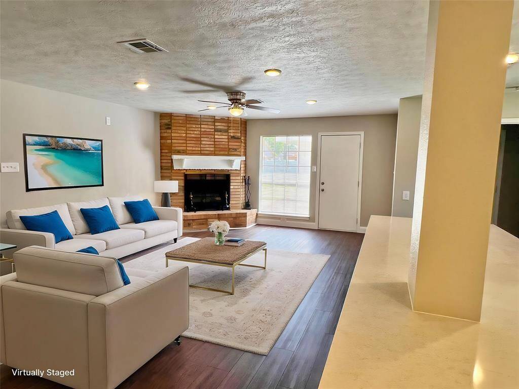 Virtually staged living room