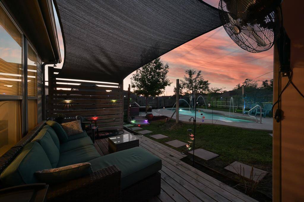 Twilight Covered Patio
