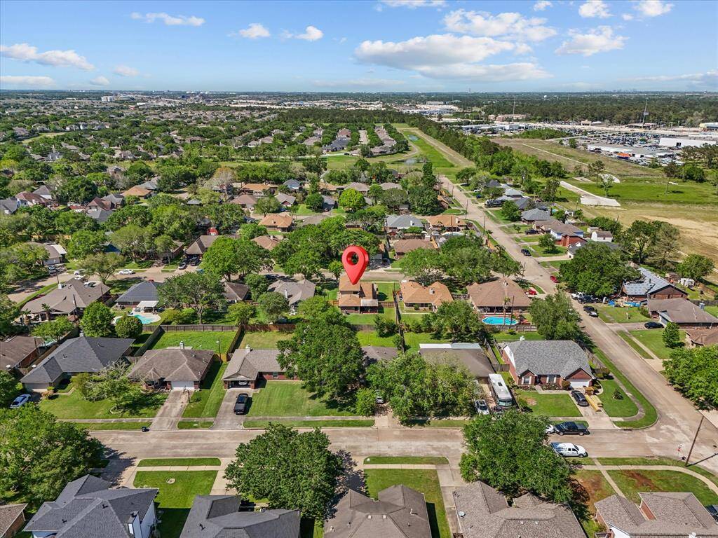 From this level view, you can see how close I-45 is. Just minutes and you are on your way to Houston or Galveston.