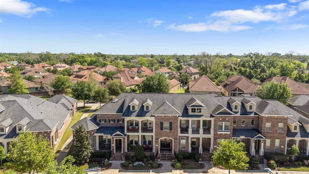 Ariel view of the townhome and surrounding area.