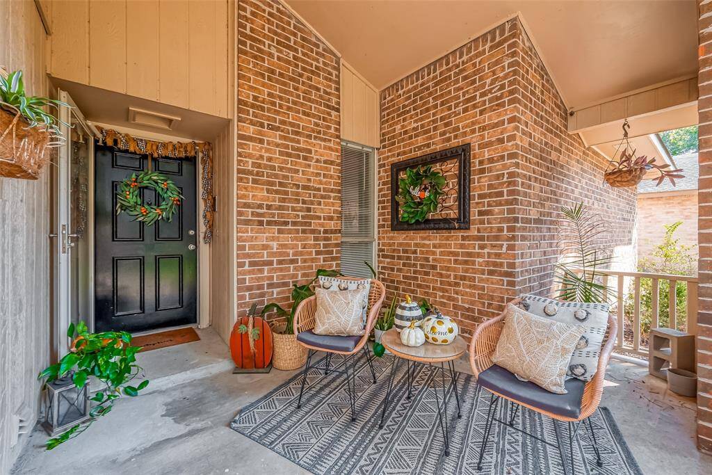 The porch is very inviting and cozy with a new light pendant installed for added ambiance!