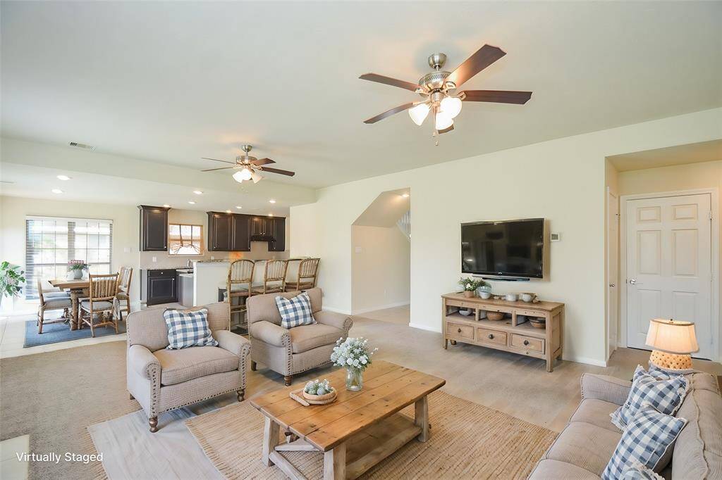Virtually staged family room - fireplace not shown.