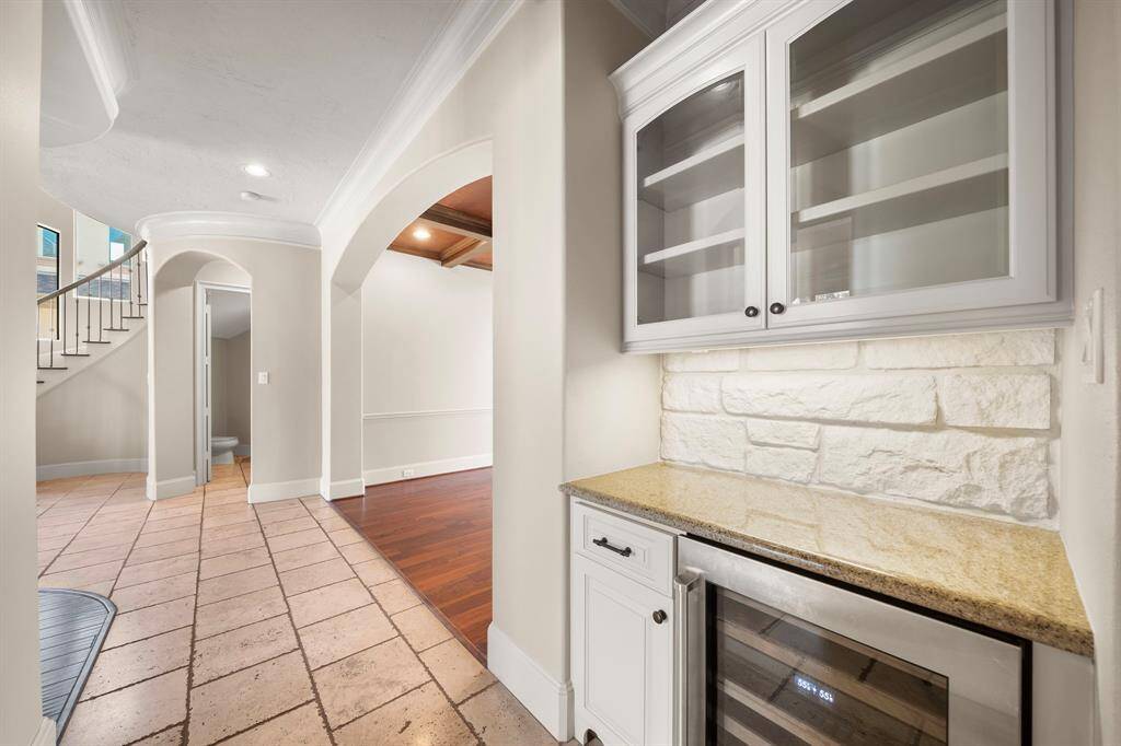 Dry bar with beverage cooler
