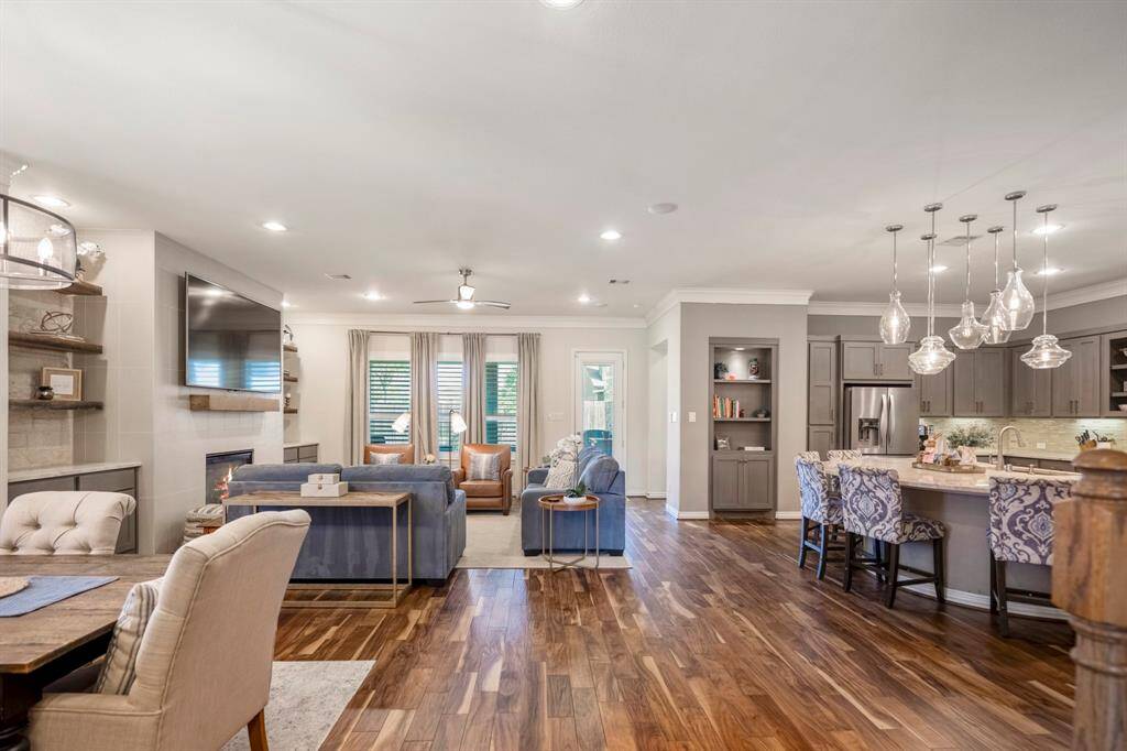 Enjoy a seamless transition from the dining into the family room with kitchen and dining offering space in an open floorplan.