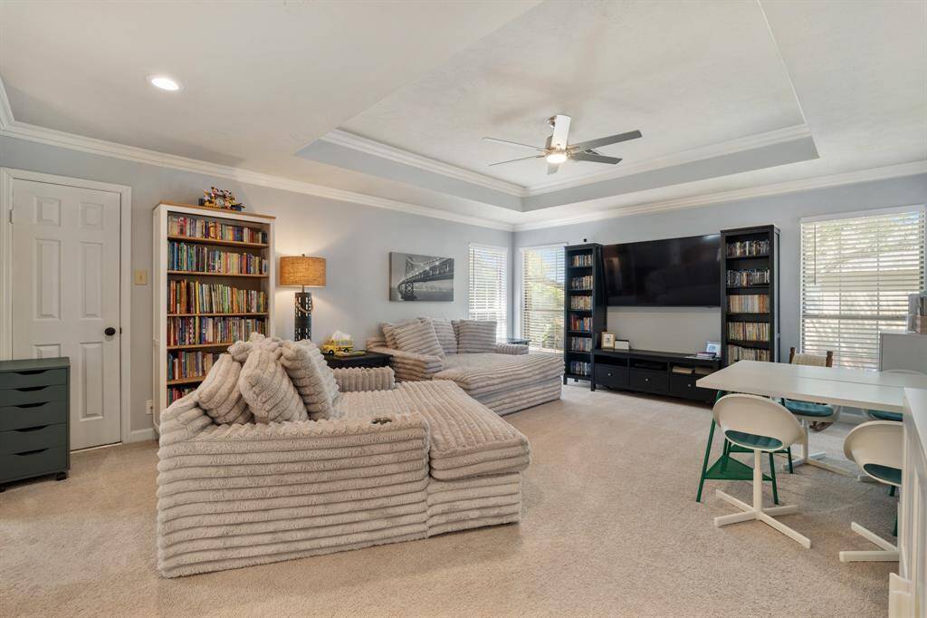 Upstairs is the large Game Room which accommodates plenty of activities. There is a nice game closet as well!