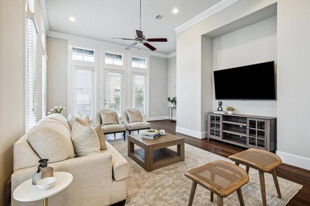 Open concept kitchen, dining, and living space
