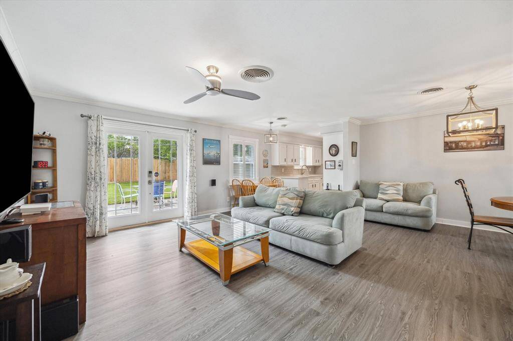 Alternate view of open-concept living area.