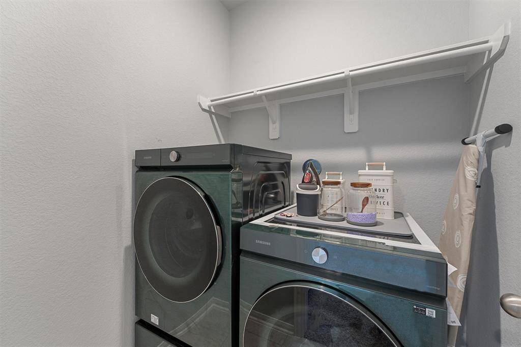 Spacious laundry room offers plenty of room for your dream organization setup.