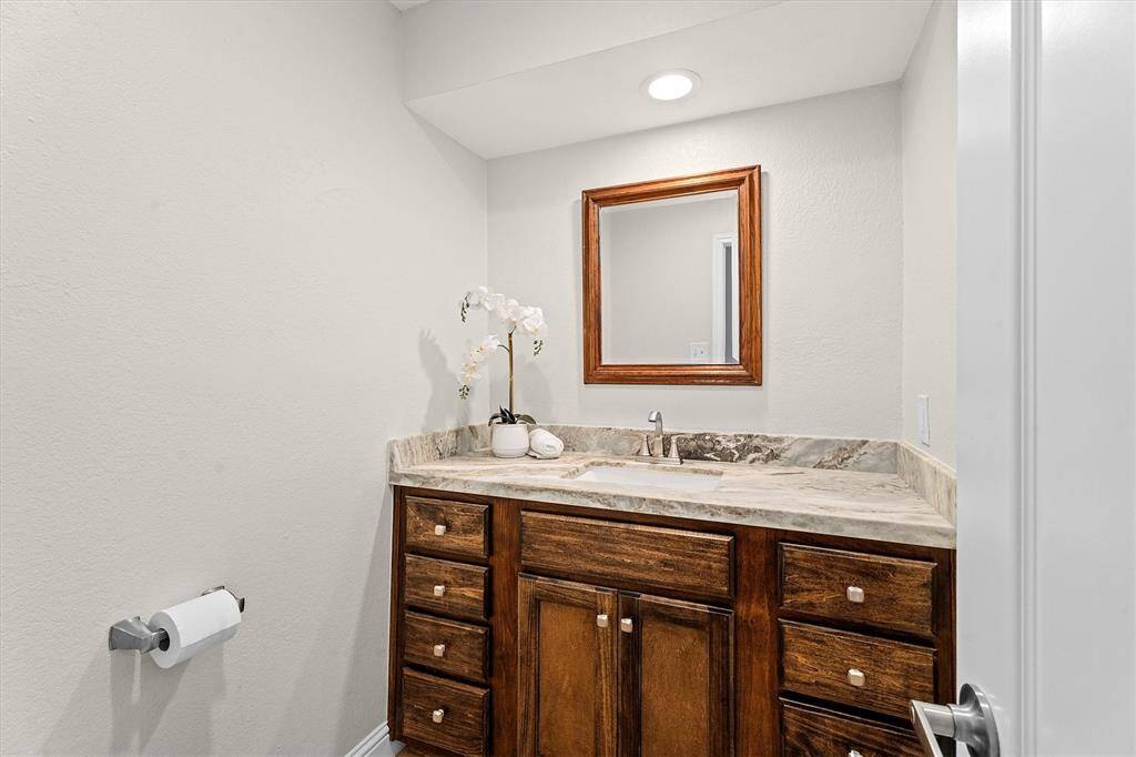 Half Bath with Marble countertops
