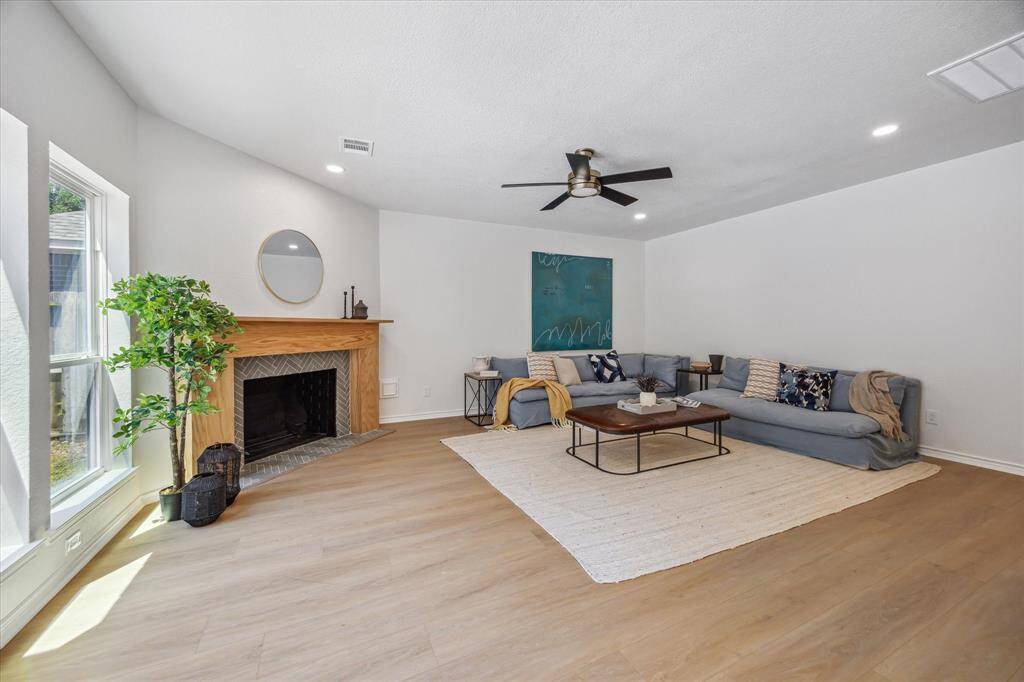 Gather together in the spacious family room.