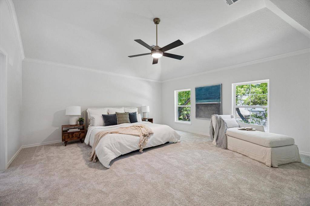 The vaulted ceiling in the primary suite, plus the overall size, create a sense of expansiveness and refuge.
