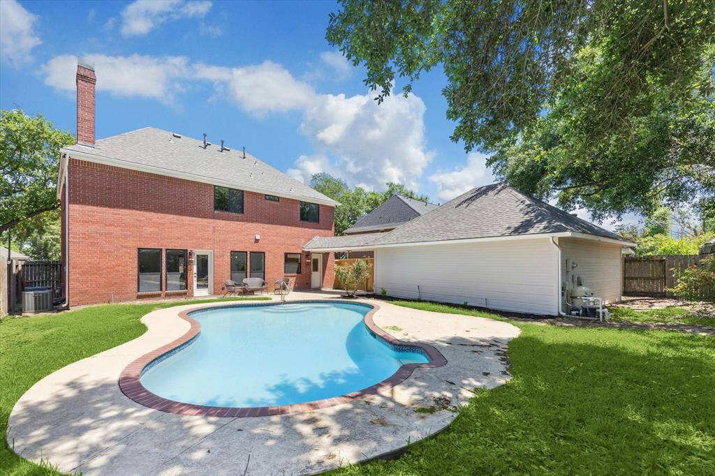 New plaster and tile for the pool. Beat the heat and entertain your friends!