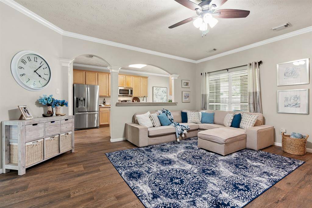 Kitchen open to living room.