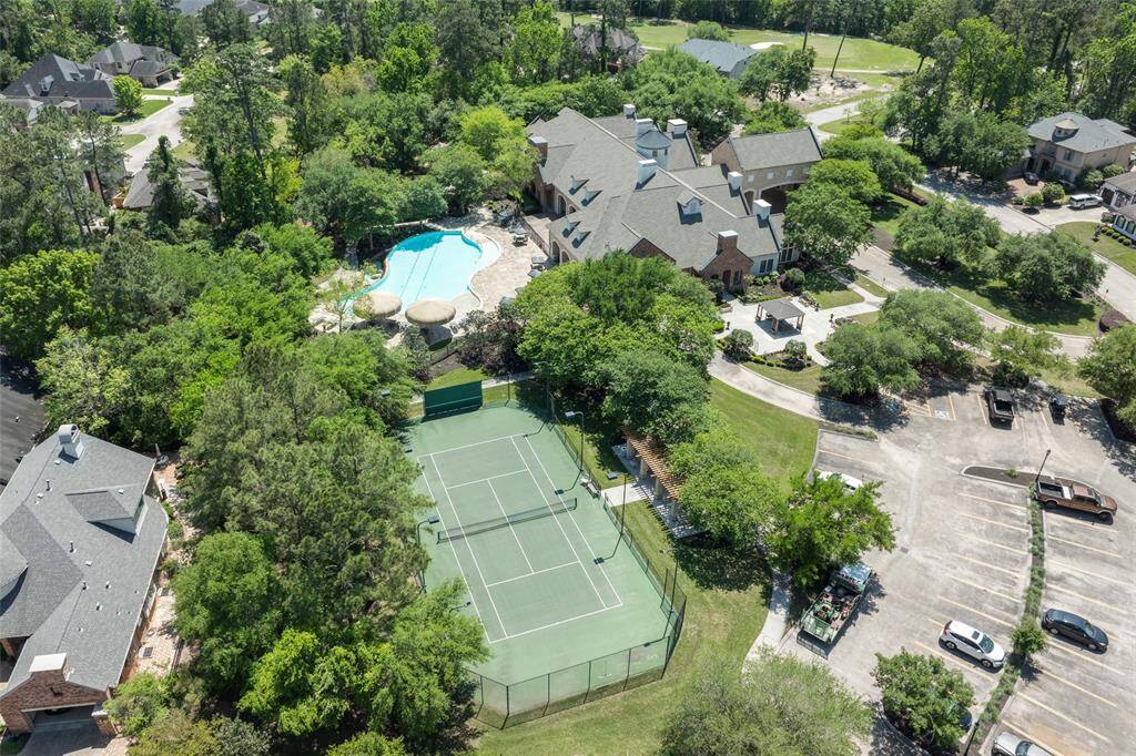 Club pool, gym, and tennis court.