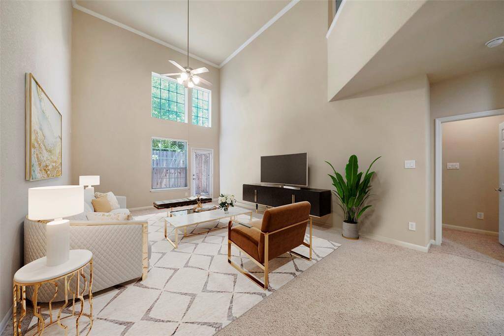 Soaring ceilings make for a light bright home