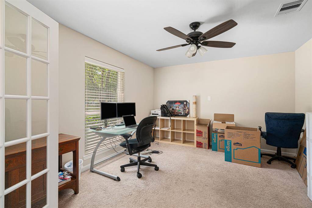The office/study could be used as a playroom or converted to another bedroom.