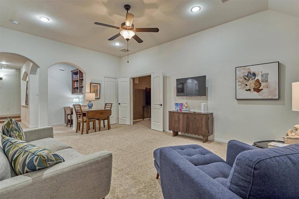 Gameroom with entry to the media room