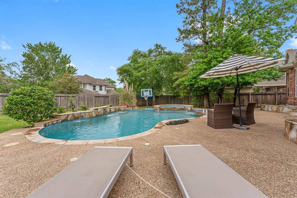 This outdoor deck space has many possibilities for entertaining and lounging.