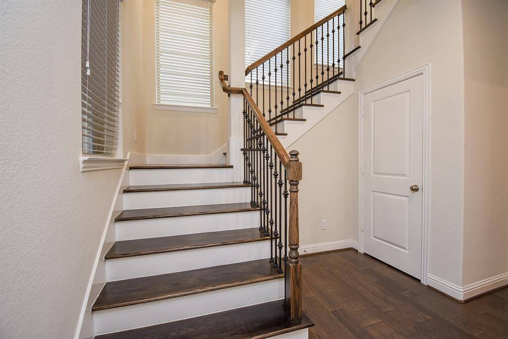 Wood floors and staircase.