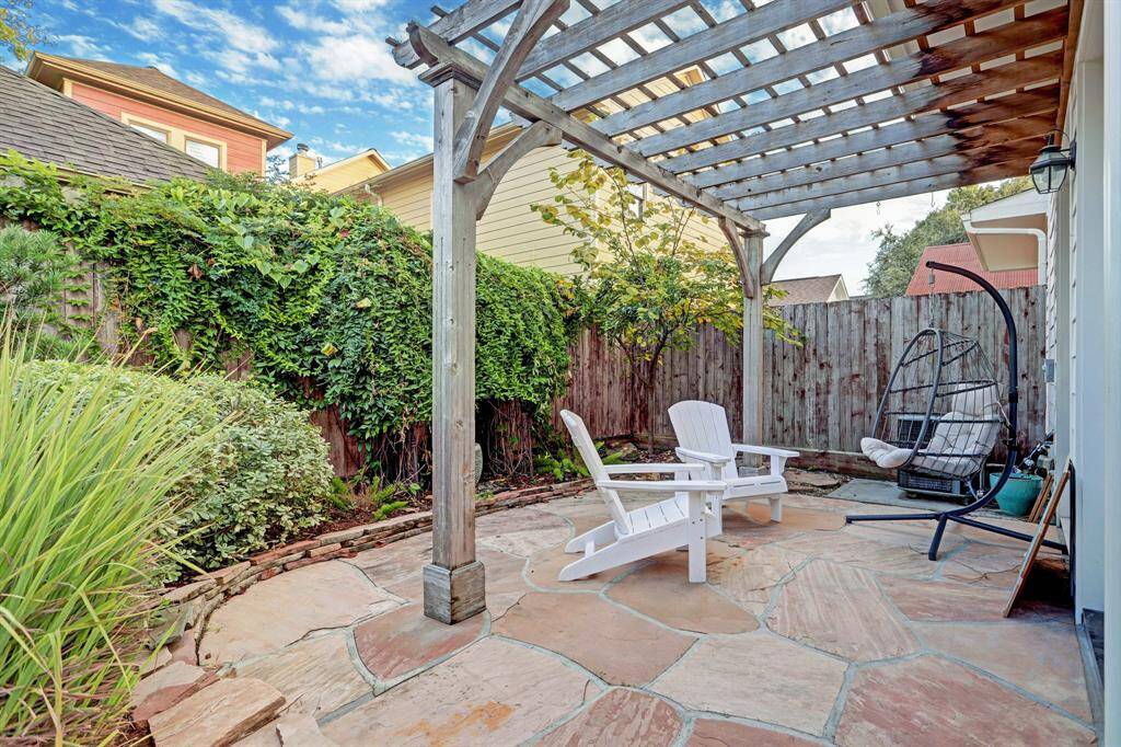 Serene private patio.