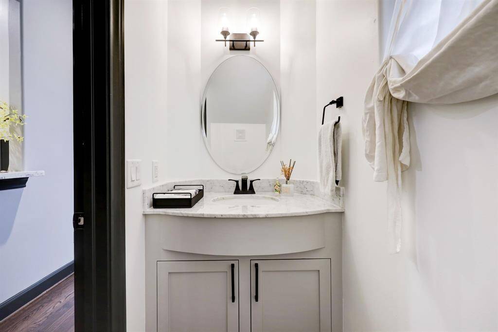 Half bath conveniently located on the first floor.