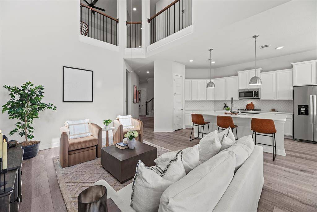 Open concept living and kitchen area