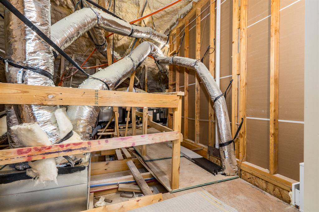 The walk in attic at the top of the stairs give easy access to the HVAC system but is also fully decked for additional storage.  If you walk down to the right there is more decking as you turn the corner.  Be sure not to miss it.