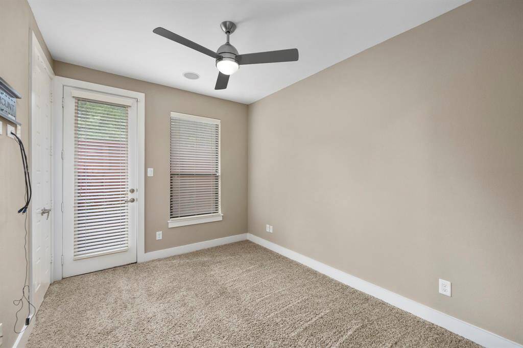 Downstairs bedroom with access outside.