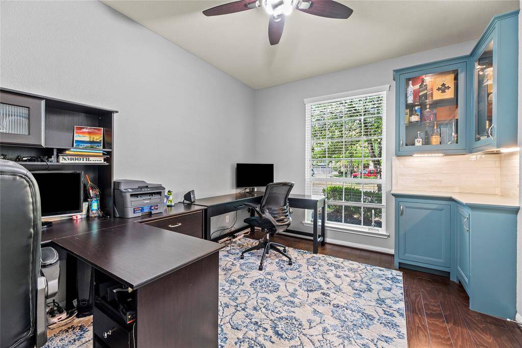 You'll love the built in coffee bar in your office too!