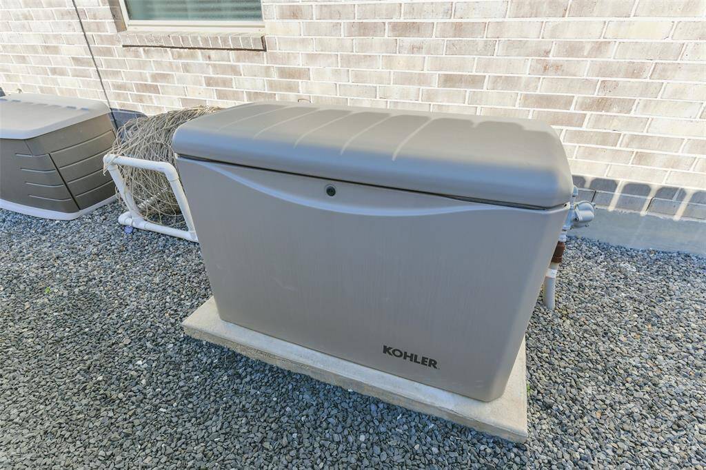 A whole home generator insures that pool and home will keep functioning, even if the electricity goes out. The Catch a Kid pool net is easily stored nearby.